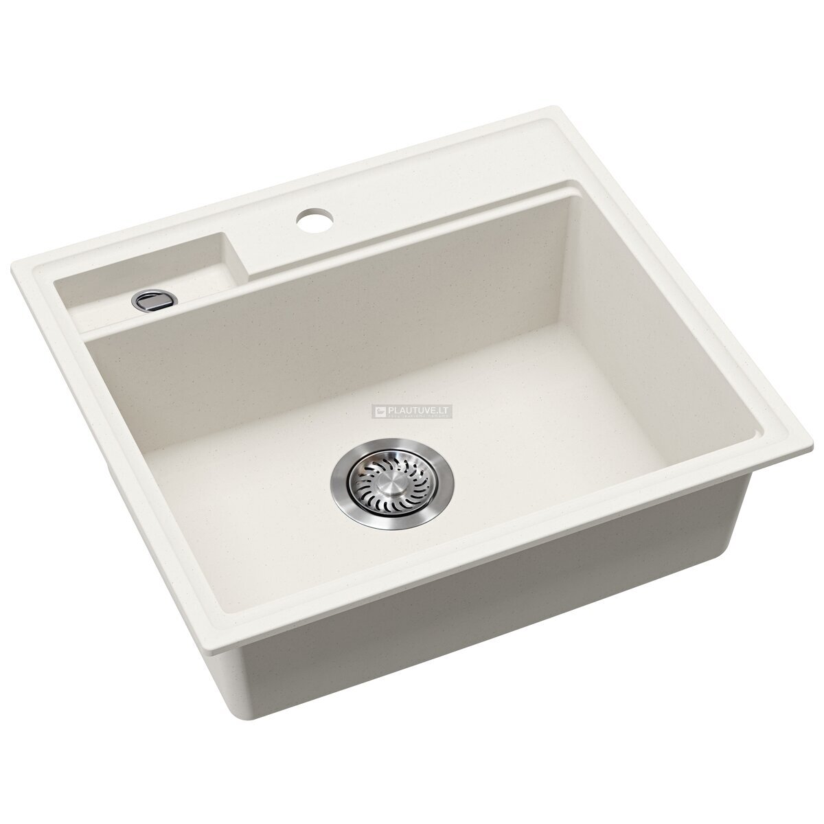 Akmens masės plautuvė HELIKA Quadro SQU100-710W, baltos spalvos 2 Akmens masės plautuvė HELIKA Quadro SQU100-710W, baltos spalvos 2