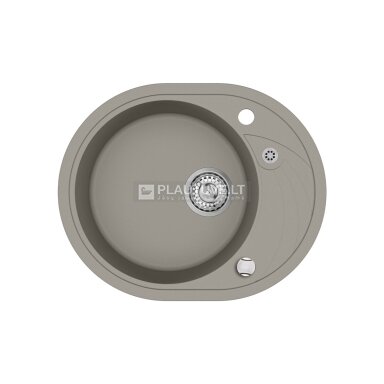 Akmens masės plautuvė HELIKA Clarus SR102-220AW, šilto betono spalvos Akmens masės plautuvė HELIKA Clarus SR102-220AW, šilto betono spalvos