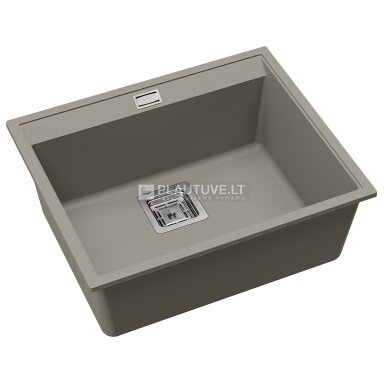 Akmens masės plautuvė HELIKA Delicia SQD100-220W, šilto betono spalvos Akmens masės plautuvė HELIKA Delicia SQD100-220W, šilto betono spalvos