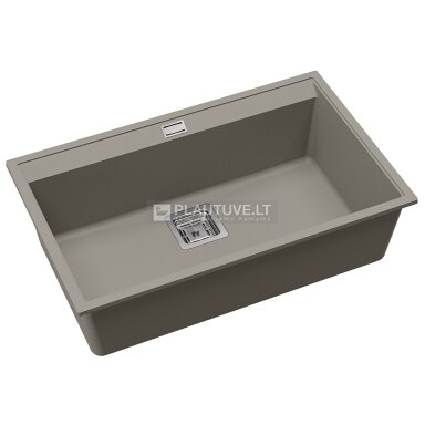 Akmens masės plautuvė HELIKA Delicia SQD101-220W, šilto betono spalvos Akmens masės plautuvė HELIKA Delicia SQD101-220W, šilto betono spalvos