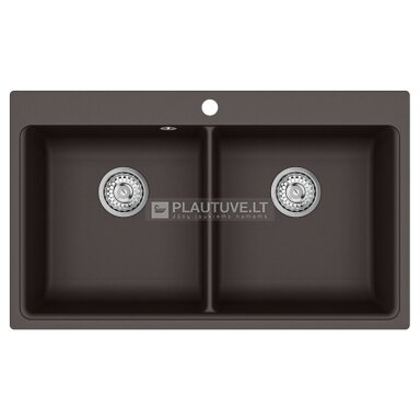 Akmens masės plautuvė HELIKA Magna SQM200-120W, tamsiai rudos spalvos Akmens masės plautuvė HELIKA Magna SQM200-120W, tamsiai rudos spalvos