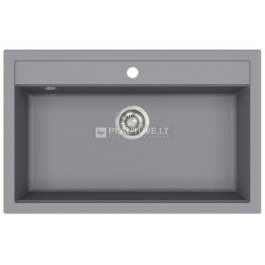 Akmens masės plautuvė HELIKA Quadro SQQ103-202W, pilkos spalvos Akmens masės plautuvė HELIKA Quadro SQQ103-202W, pilkos spalvos