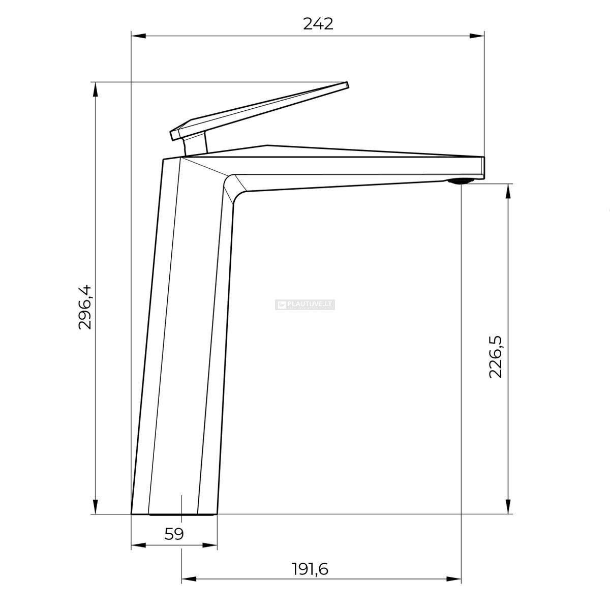 Maišytuvas praustuvui TURTL Karato 1377-700 TALL, blizgios baltos spalvos 1 Maišytuvas praustuvui TURTL Karato 1377-700 TALL, blizgios baltos spalvos 1