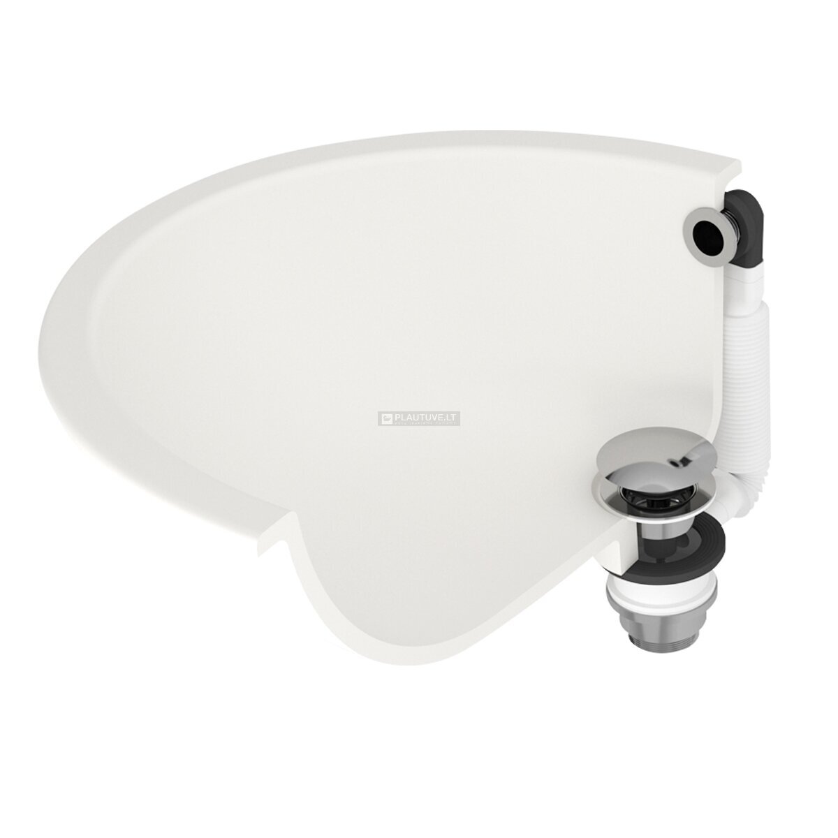 Paspaudžiamas ventilis praustuvui Click-Clack AK-01, blizgaus chromo spalvos 3