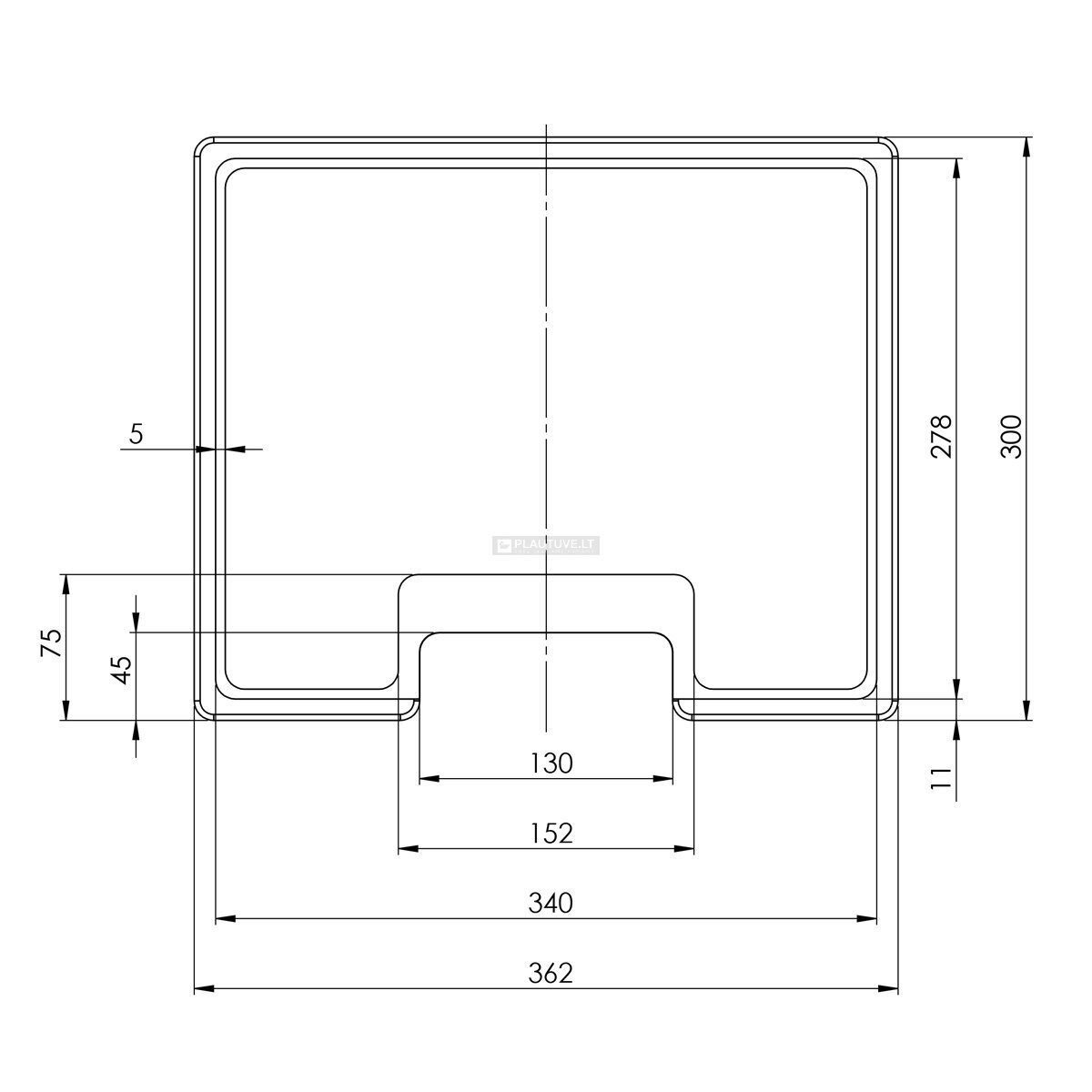 Pjaustymo lentelė HELIKA Quadro SQQ-362.300, Sapele, tamsaus medžio spalva 1