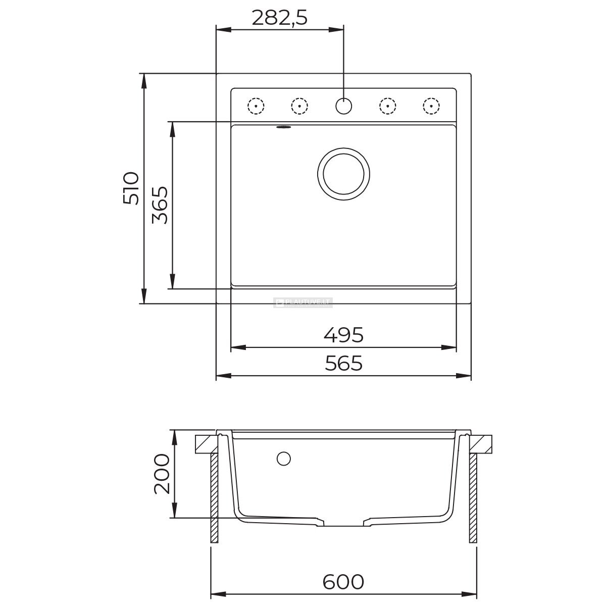 Plautuvės ir maišytuvo komplektas Ora SQQ100W-112+5553-112 2 Plautuvės ir maišytuvo komplektas Ora SQQ100W-112+5553-112 2