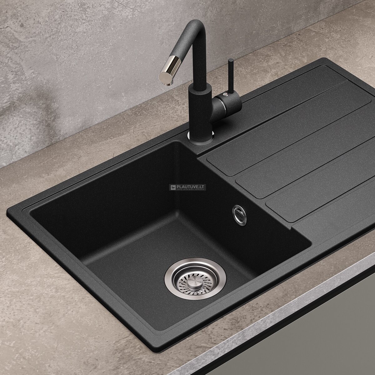 Plautuvės maišytuvas HELIKA Forte 5553-202, pilkos spalvos 2 Plautuvės maišytuvas HELIKA Forte 5553-202, pilkos spalvos 2