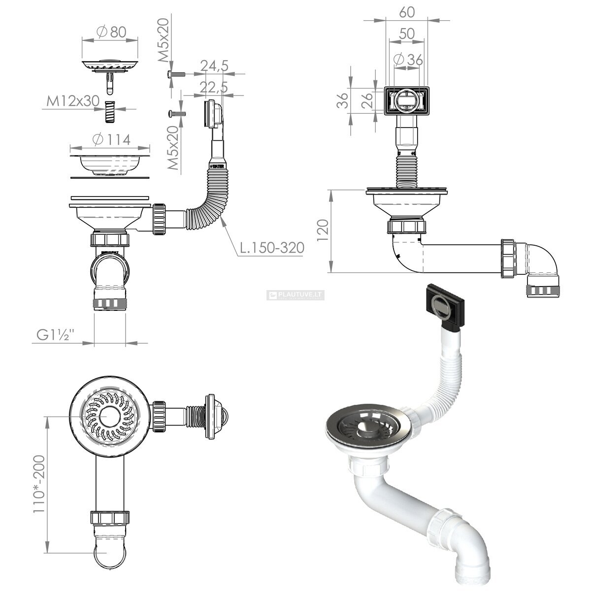 Rankinis ventilis AQF-001V-C, vario spalvos 3