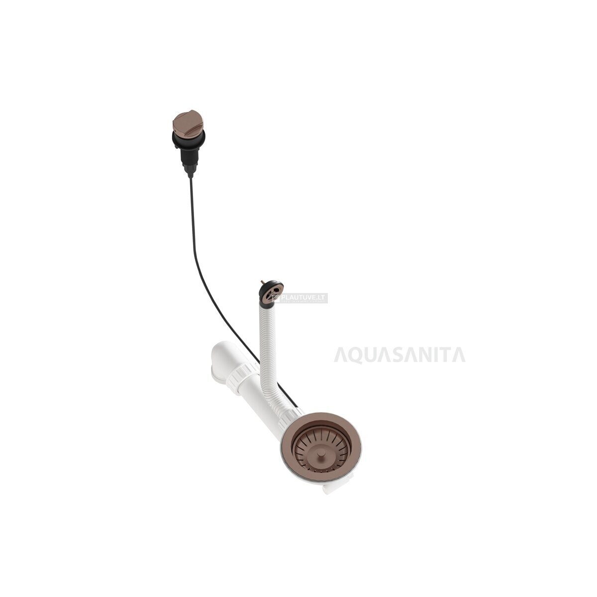 Automatinis pasukamas plautuvės ventilis su rankenėle AQ-002V-RAME, sendinto vario spalvos