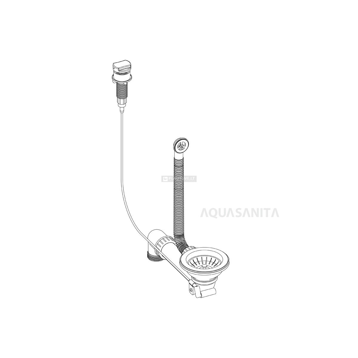 Automatinis pasukamas plautuvės ventilis su rankenėle AQ-002V-RAME, sendinto vario spalvos 2 Automatinis pasukamas plautuvės ventilis su rankenėle AQ-002V-RAME, sendinto vario spalvos 2