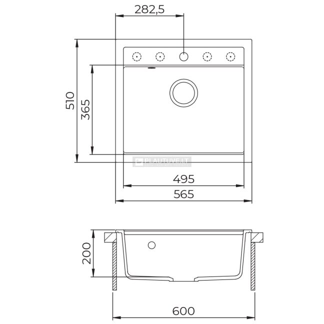 Plautuvės ir maišytuvo komplektas Ora SQQ100W-112+5553-112 2