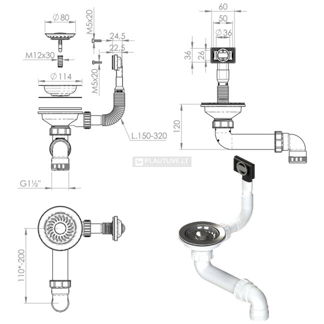 Rankinis ventilis AQF-001V-G, aukso spalvos 2 Rankinis ventilis AQF-001V-G, aukso spalvos 2