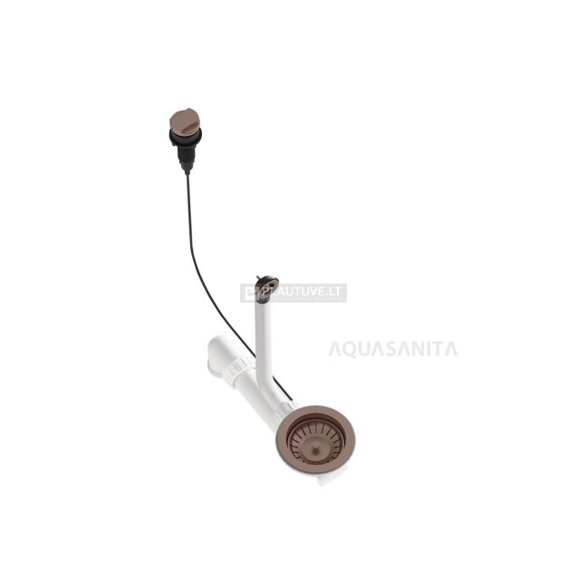 Automatinis pasukamas plautuvės ventilis su rankenėle AQ-002V-RAME, sendinto vario spalvos