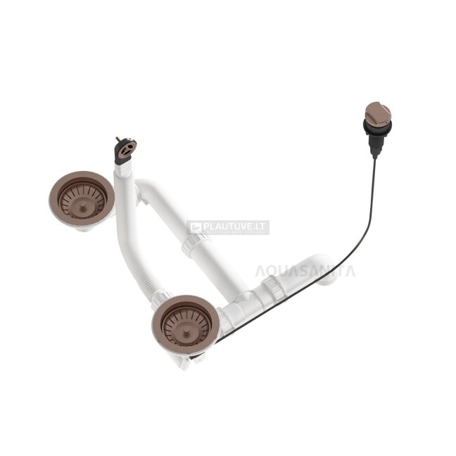 Automatinis pasukamas plautuvės ventilis su rankenėle AQ-003V-RAME, sendinto vario spalvos