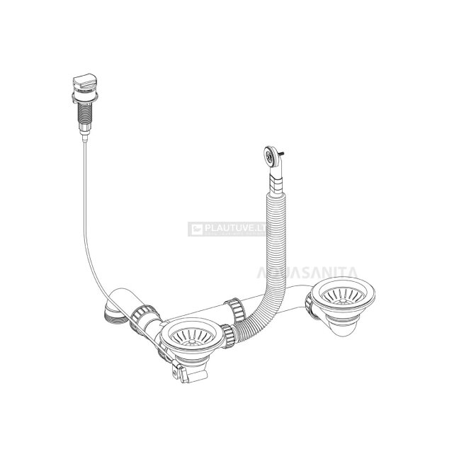 Automatinis pasukamas plautuvės ventilis su rankenėle AQ-003V-PIRITE, sendinto žalvario spalvos 1