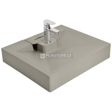 Granito praustuvas voniai TURTL Locus BQW600-220, šilto betono spalvos Granito praustuvas voniai TURTL Locus BQW600-220, šilto betono spalvos