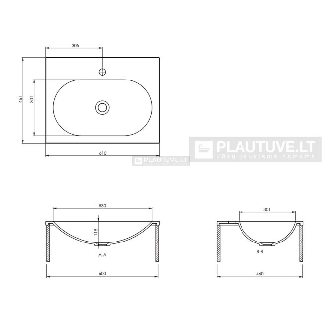 Praustuvas voniai Flow BQF60-700 4 Praustuvas voniai Flow BQF60-700 4