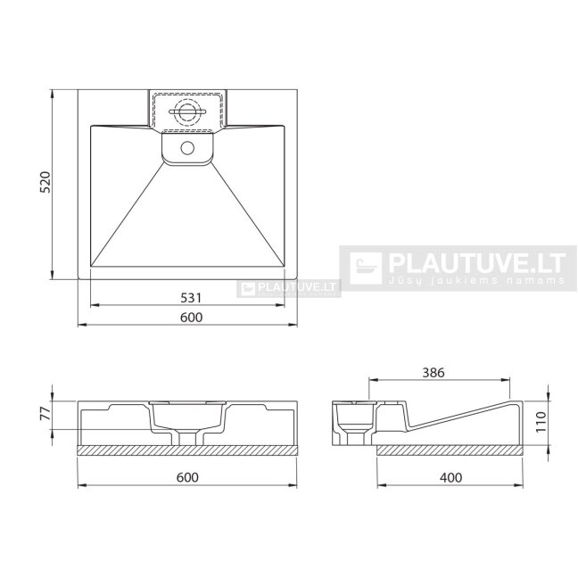 Praustuvas voniai Locus BQW520-700 3