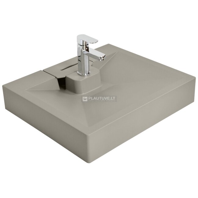 Granito praustuvas voniai TURTL Locus BQW600-220, šilto betono spalvos